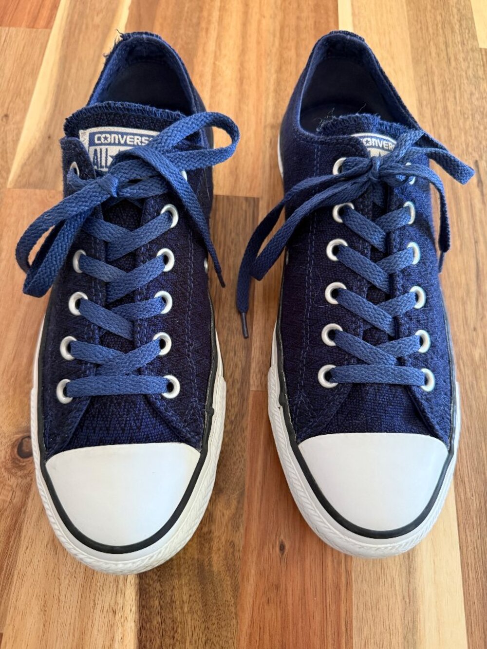 Converse Chuck Taylor All Star Low Top Sneakers Navy Textured Woven Womens Sz 10